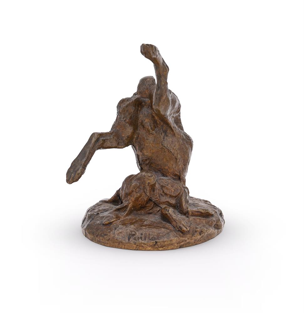 CHARLES PAILLET (FRENCH, 1871-1937), A BRONZE GROUP OF A SUMMERSAULTING HARE - Image 4 of 5