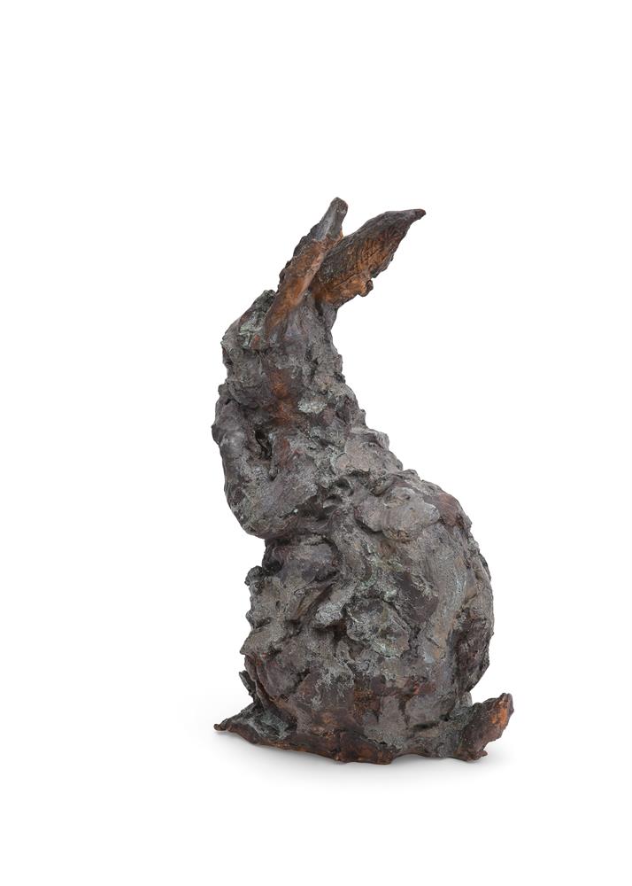 λ NICOLA HICKS (BRITISH, 1960- ), A LIMITED EDITION BRONZE MODEL OF A RABBIT GROOMING ITS FACE - Image 3 of 5