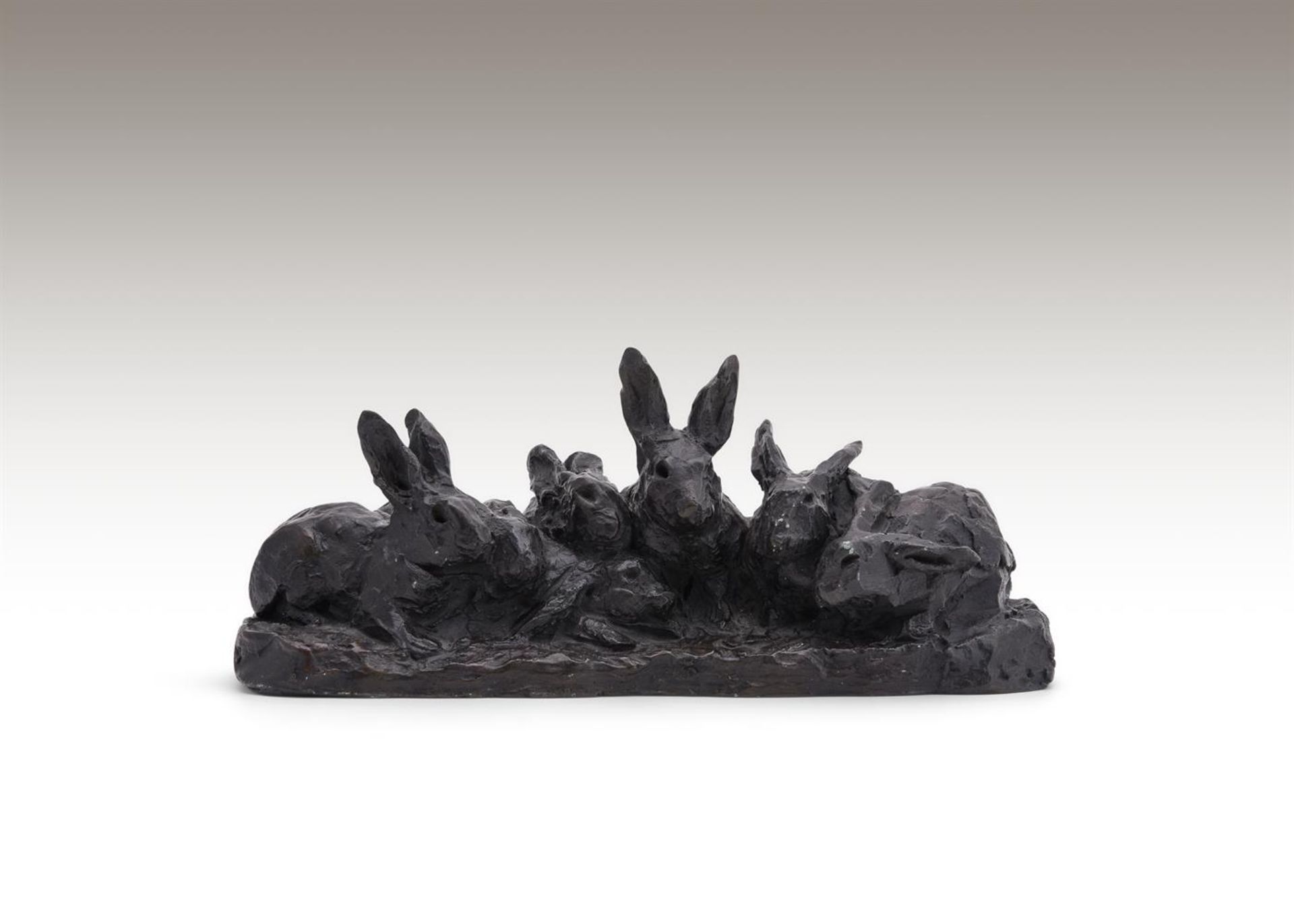 λ PIERRE-ROBERT CHRISTOPHE (FRENCH, 1880-1971), A RARE BRONZE GROUP OF SEVEN RABBITS - Image 6 of 6