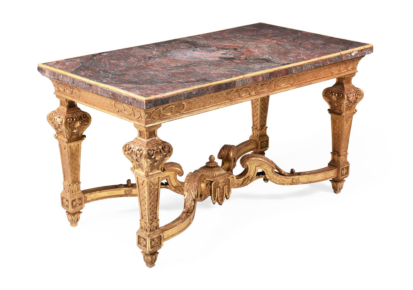 A CARVED AND GILT GESSO CENTRE TABLE IN LOUIS XIV STYLE, 19TH CENTURY - Image 3 of 10
