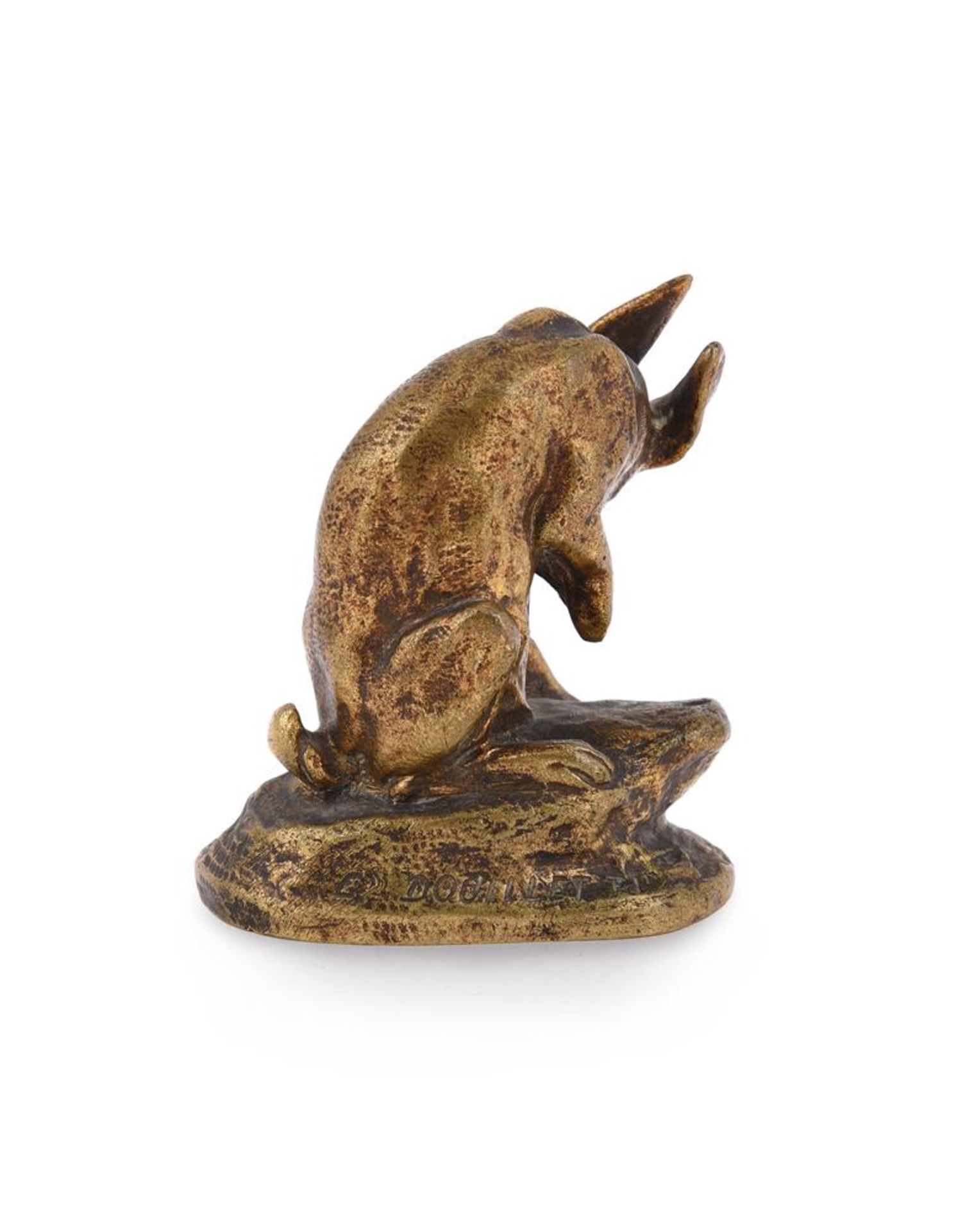 CLOVIS-EDMOND MASSON (FRENCH, 1838-1913), A GILT BRONZE MODEL OF A HARE GROOMING ITS BACK LEG - Image 2 of 7