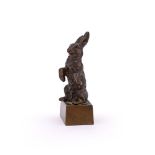 A FRENCH SCHOOL BRONZE MODEL OF A STANDING RABBIT
