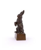 A FRENCH SCHOOL BRONZE MODEL OF A STANDING RABBIT