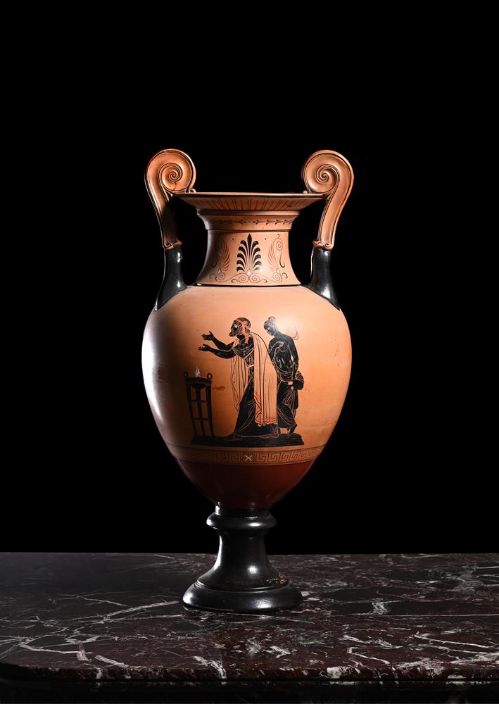 A BLACK FIGURE KRATER VASE, EARLY 19TH CENTURY