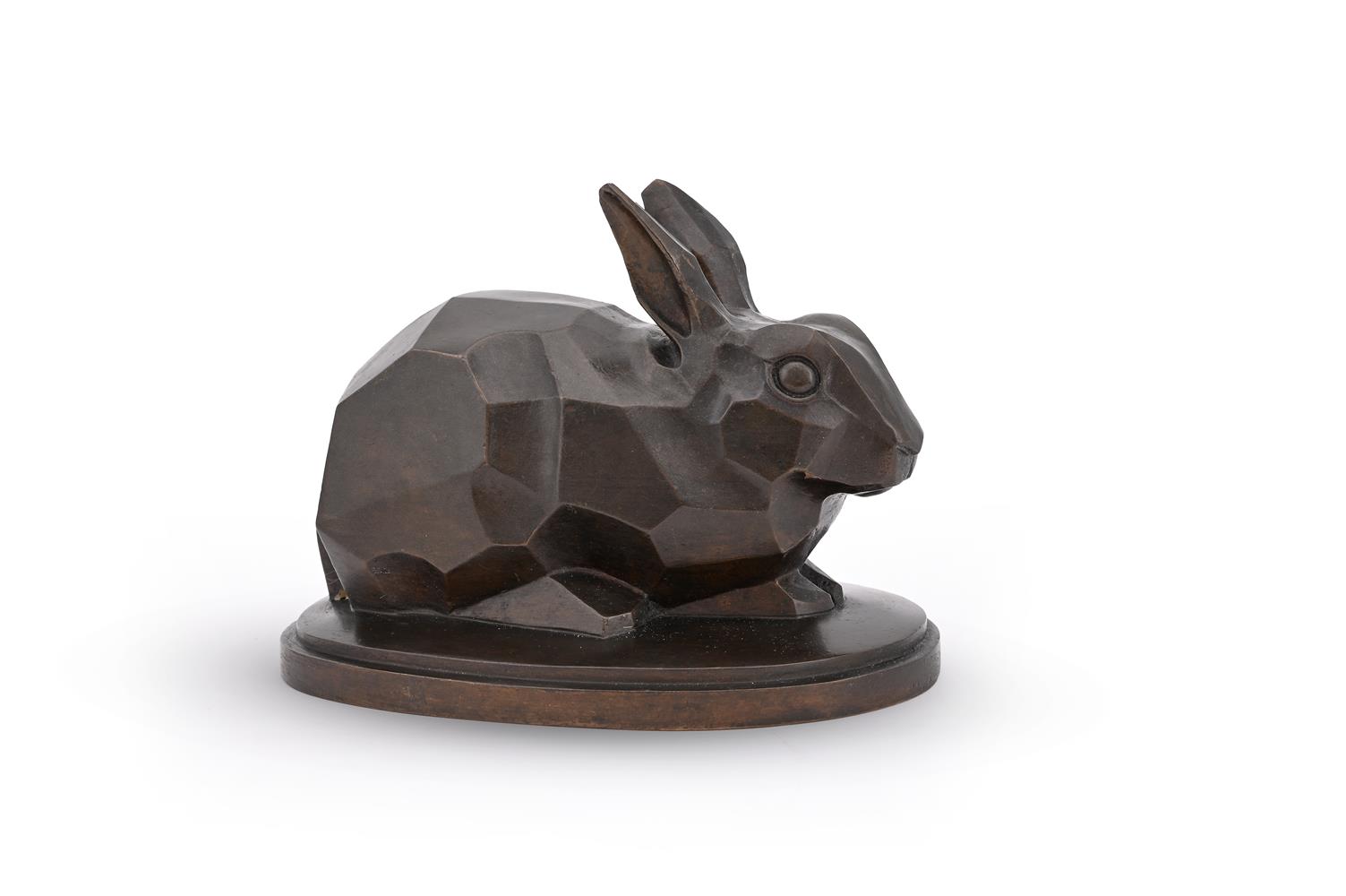 TIMAR (20TH CENTURY CONTINENTAL), A STYLISED BRONZE MODEL OF A RABBIT - Image 2 of 9