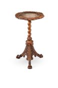 AN UNUSUAL WILLIAM IV CARVED OAK METAMORPHIC PEDESTAL TABLE, CIRCA 1835