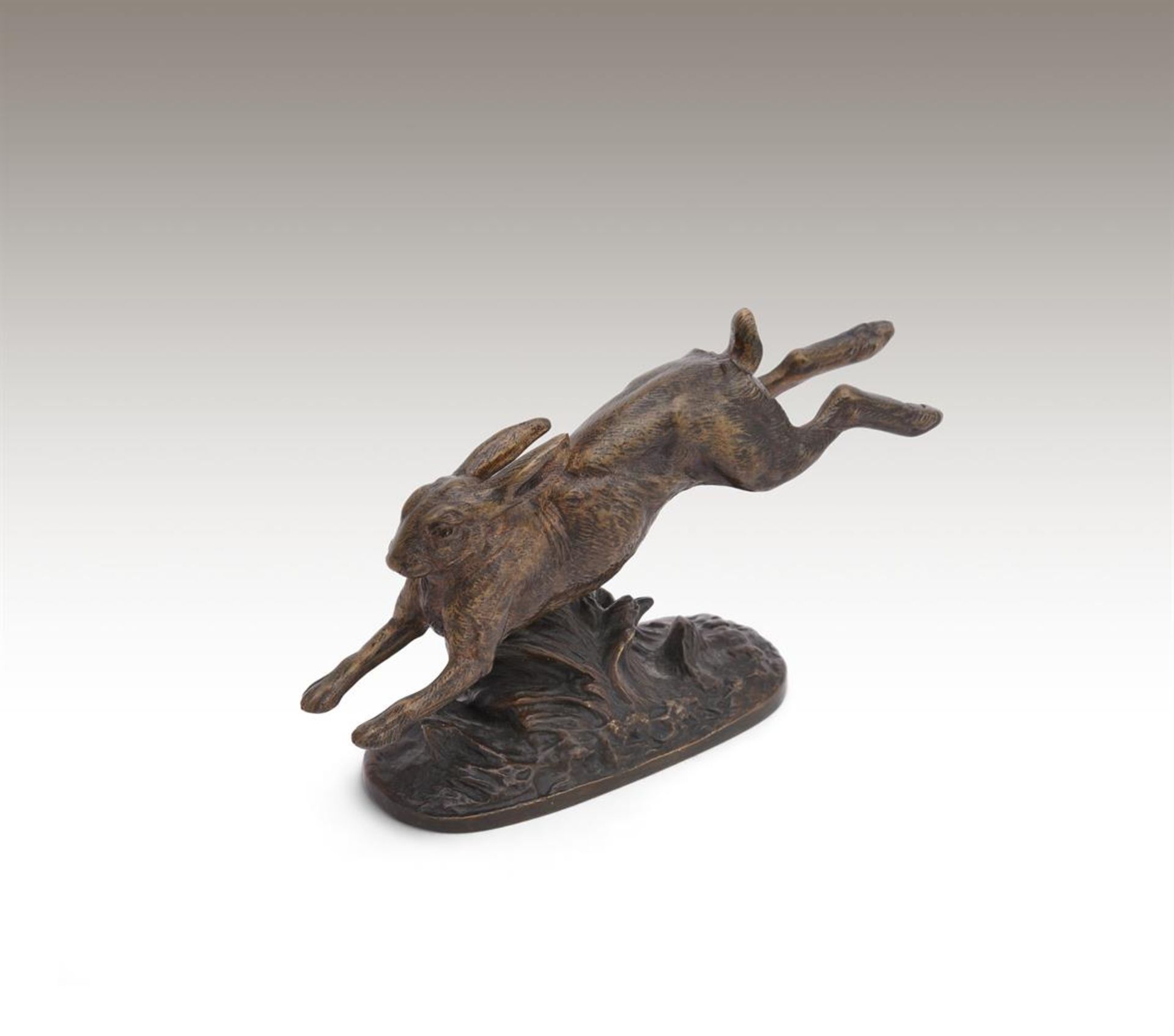 JULES-EDMOND MASSON (FRENCH, 1871-1932)), A BRONZE MODEL OF A RUNNING HARE - Bild 4 aus 4