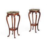 Y A PAIR OF REGENCY ROSEWOOD AND GILT METAL MOUNTED TWO TIER PEDESTALS OR ETAGERES, CIRCA 1815-20