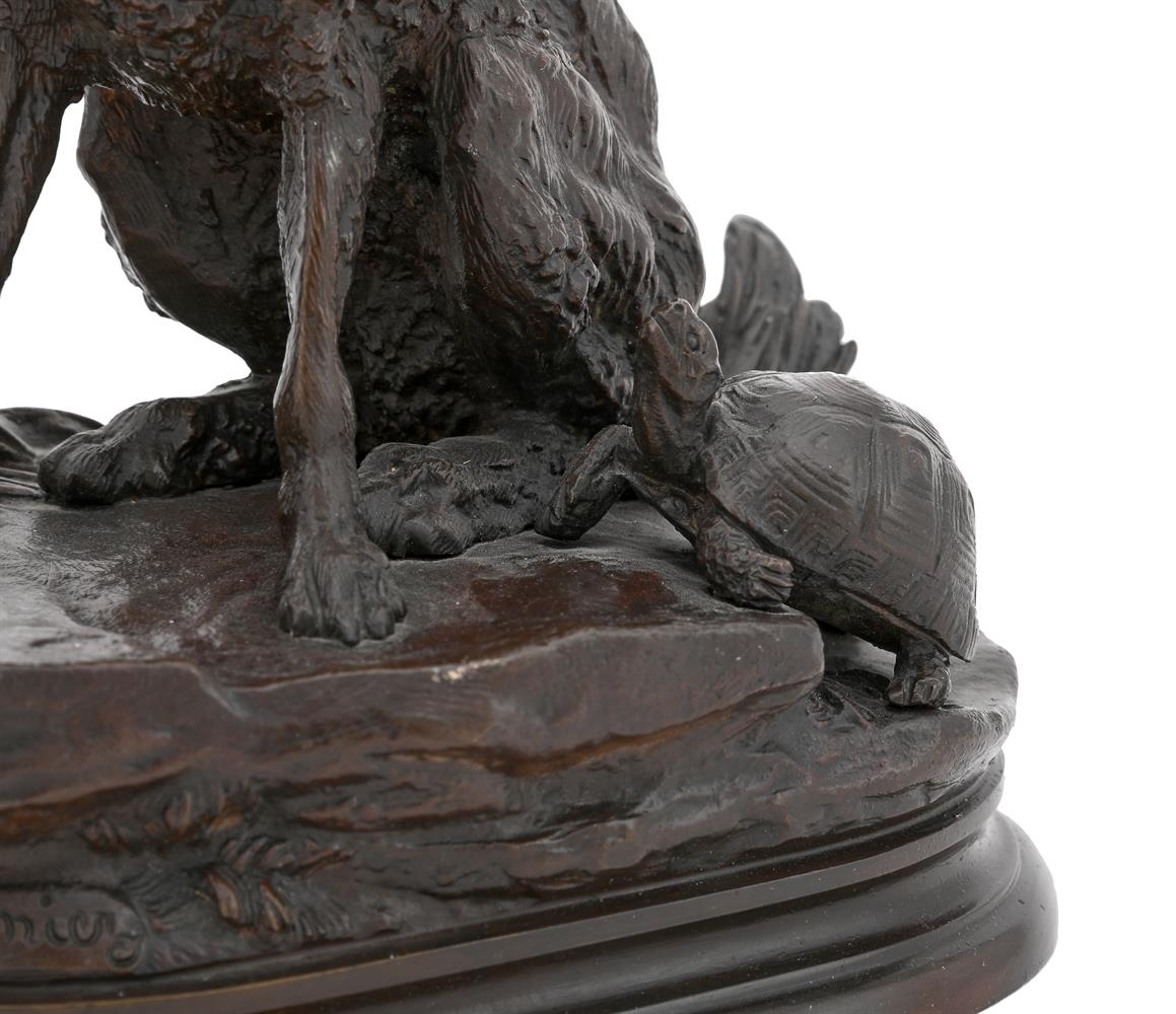 JULES MOIGNIEZ (FRENCH, 1835-1894), A LARGE BRONZE GROUP OF THE HARE AND THE TORTOISE - Image 3 of 6