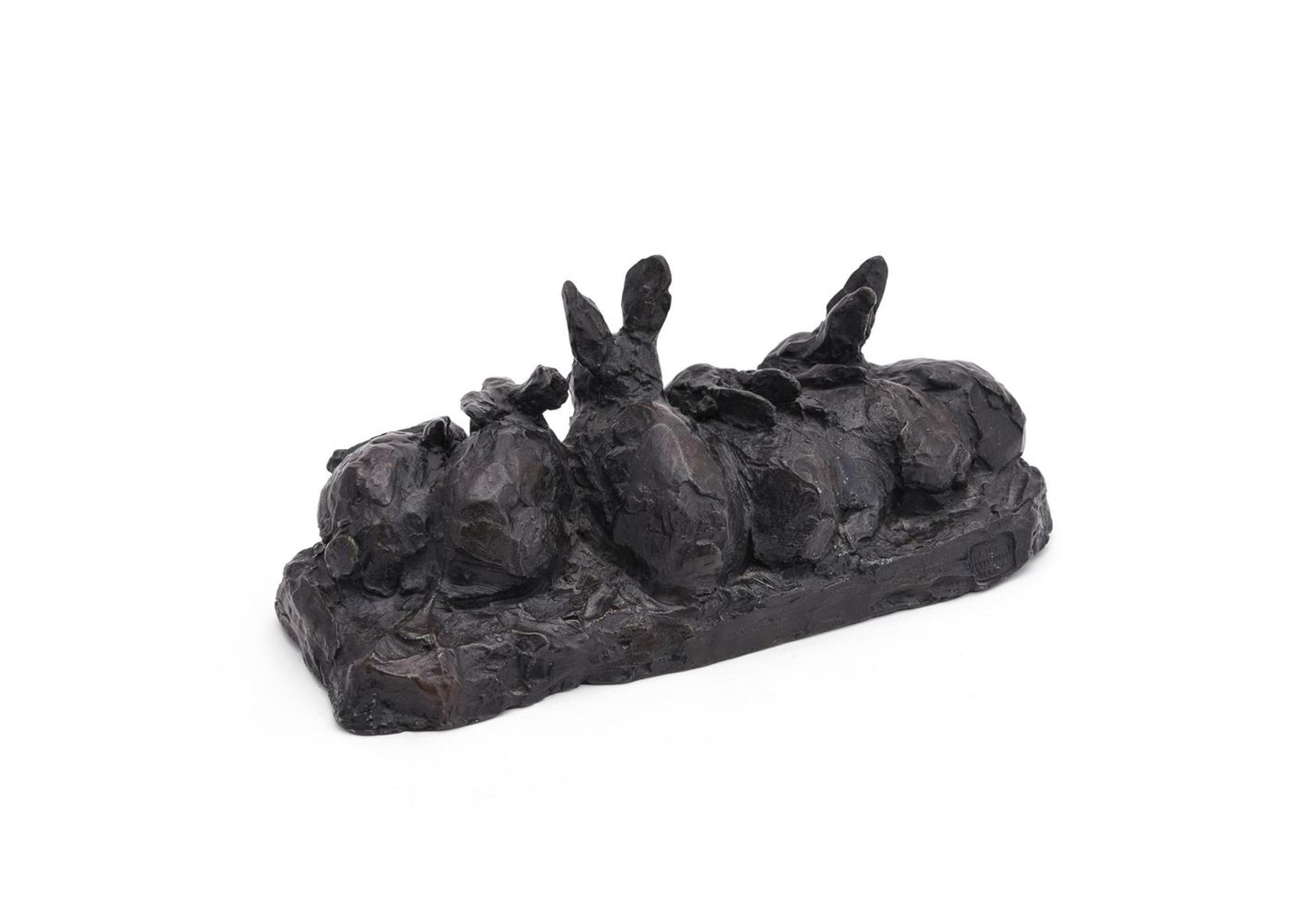 λ PIERRE-ROBERT CHRISTOPHE (FRENCH, 1880-1971), A RARE BRONZE GROUP OF SEVEN RABBITS - Image 2 of 6