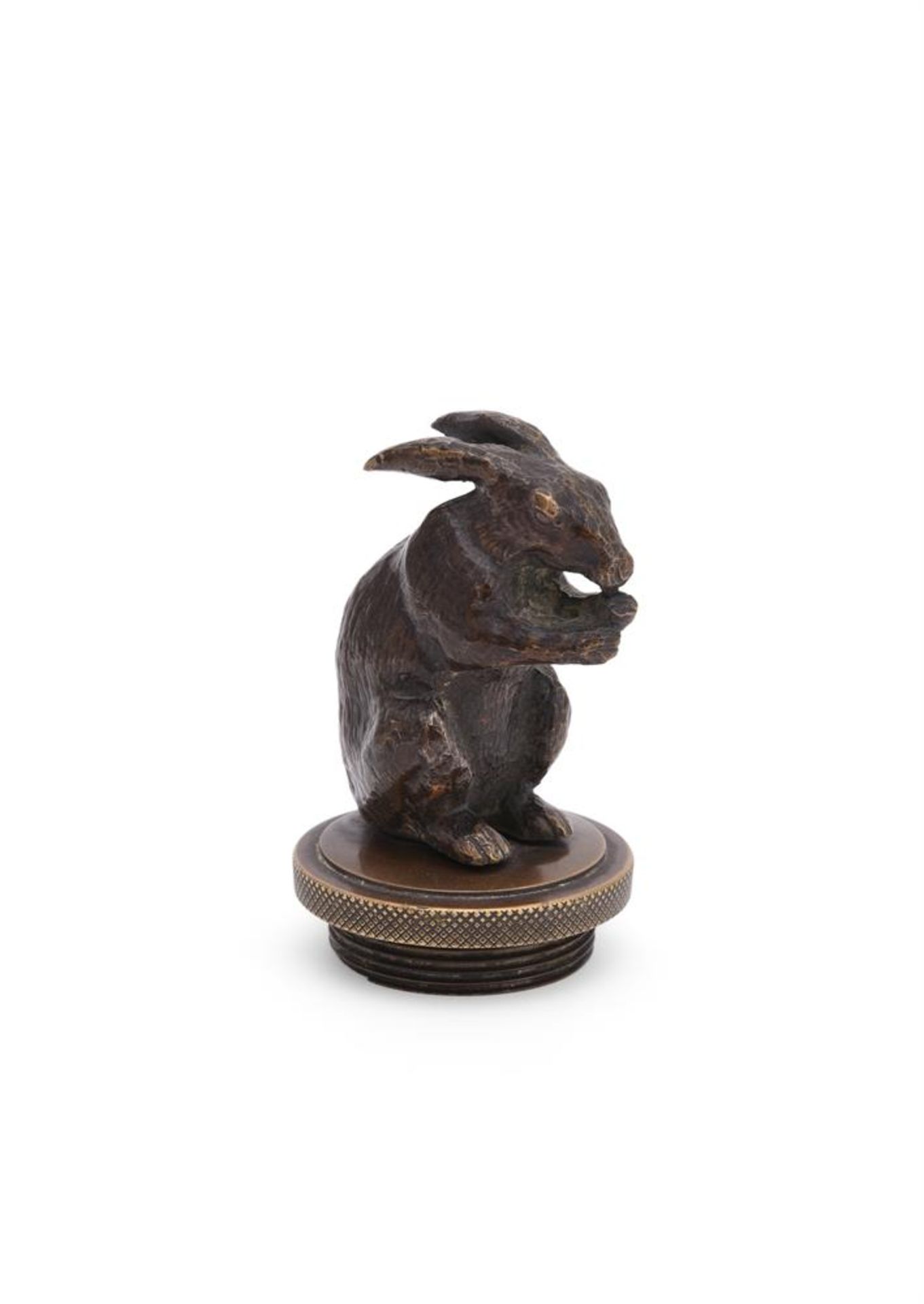 FRENCH SCHOOL, A BRONZE RADIATOR CAP MODELLED AS A STANDING RABBIT - Image 2 of 4