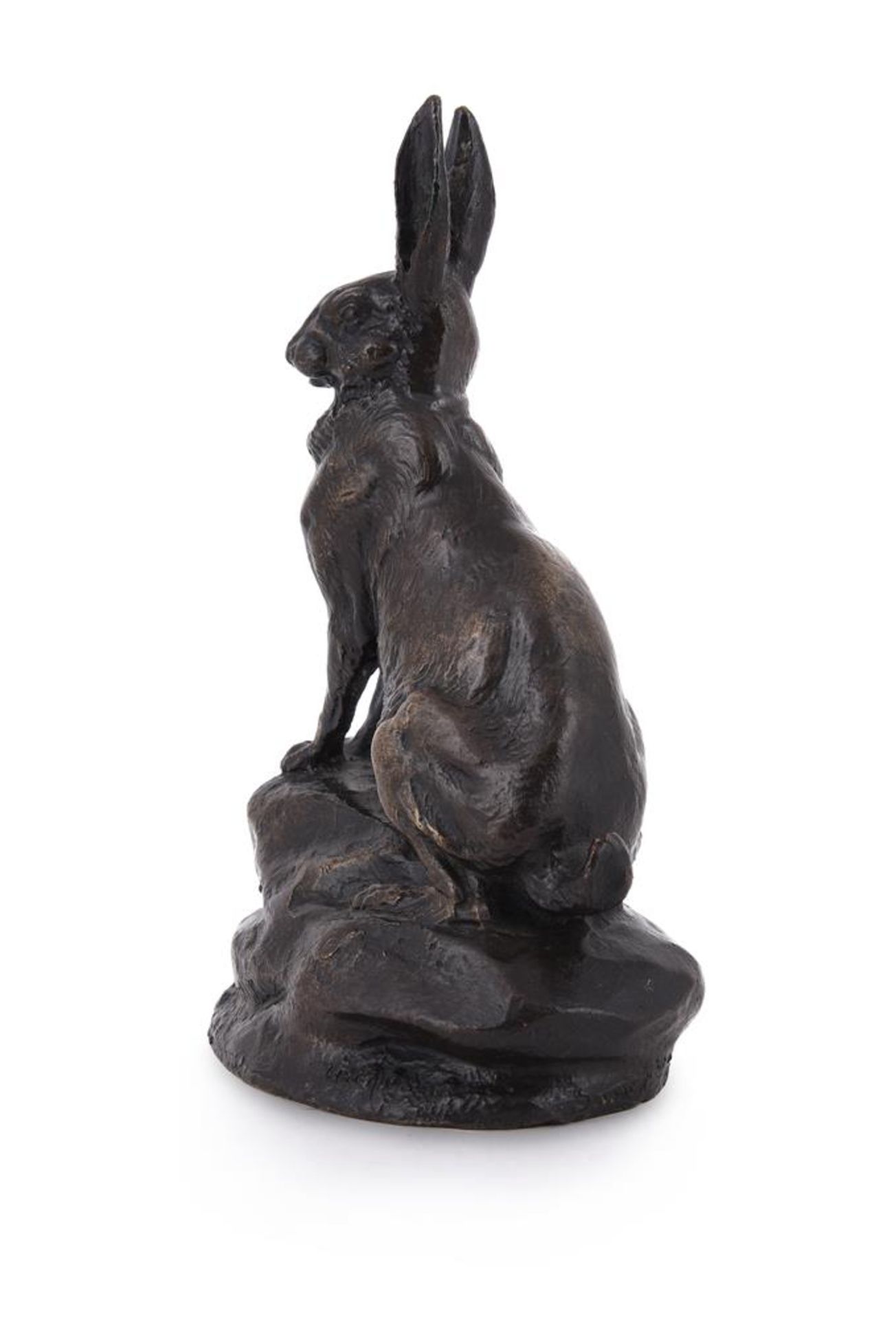 CLOVIS-EDMOND MASSON (FRENCH, 1838-1913), A BRONZE MODEL OF AN ALERT HARE - Image 3 of 6