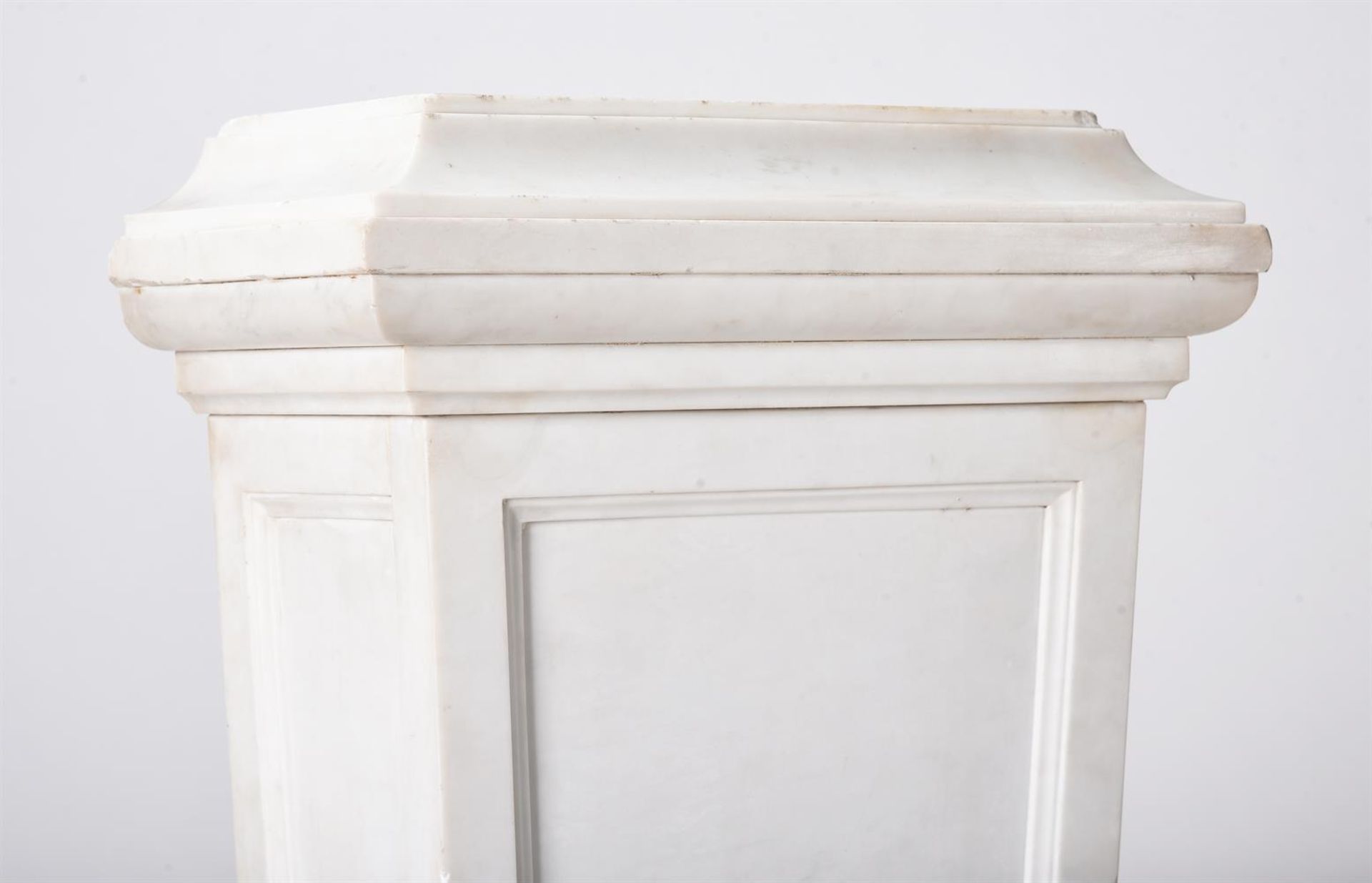 A PAIR OF CARRARA MARBLE PEDESTALS, LATE 19TH CENTURY - Image 2 of 3