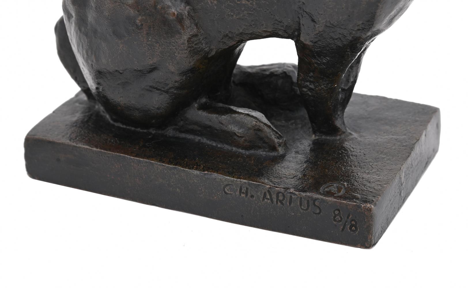 λ AFTER CHARLES ARTUS (FRENCH, 1897-1978), A LIMITED EDITION BRONZE MODEL OF A SEATED RABBIT - Image 4 of 5