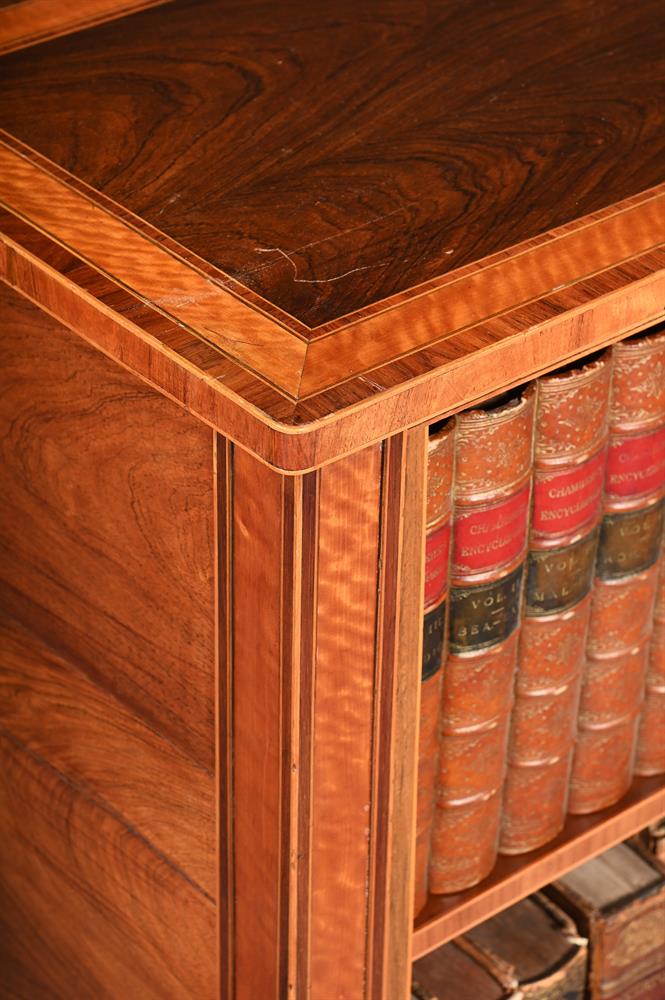 Y A PAIR OF ROSEWOOD AND SATINWOOD INLAID LOW BOOKCASES, CIRCA 1820 AND LATER - Image 7 of 9