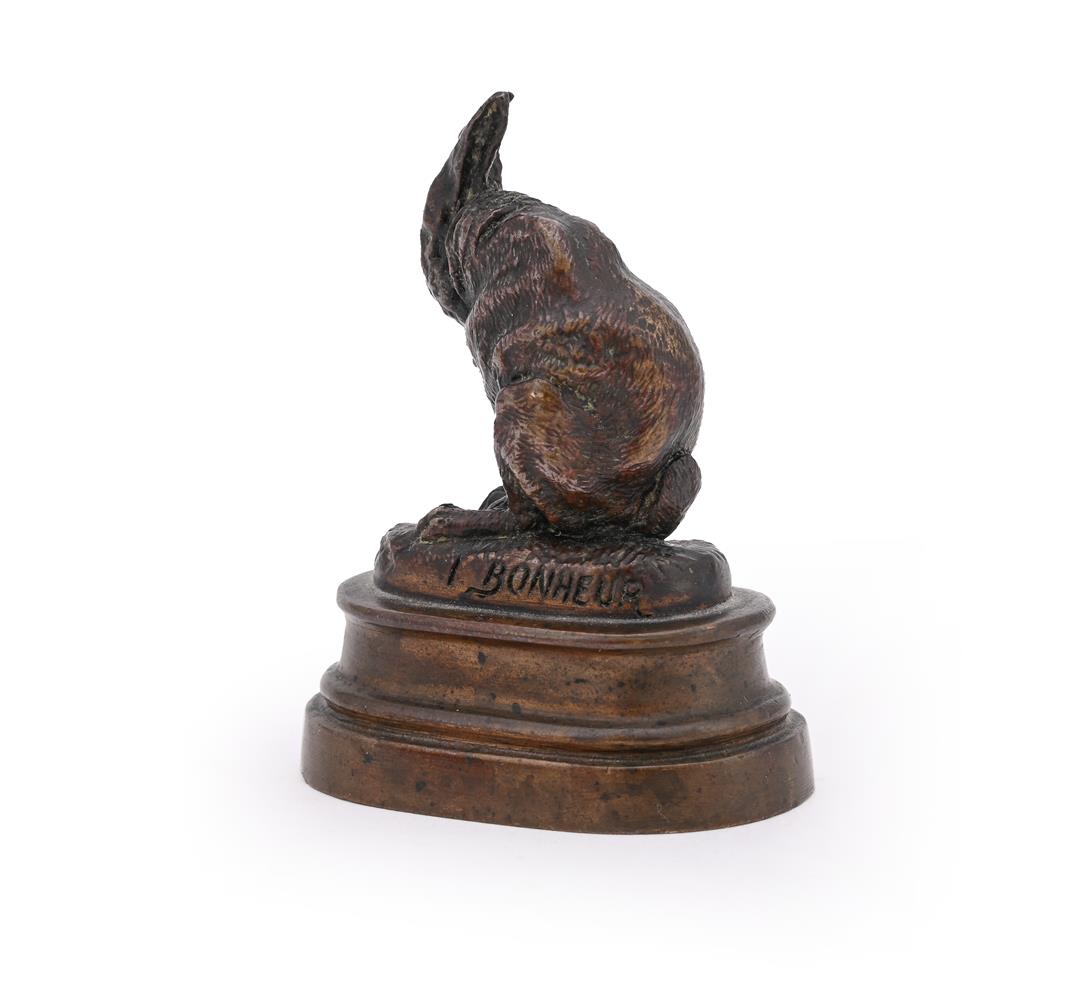 ISIDORE JULES BONHEUR (FRENCH, 1827-1901), A BRONZE MODEL OF A HARE LICKING ITS PAW - Image 2 of 5