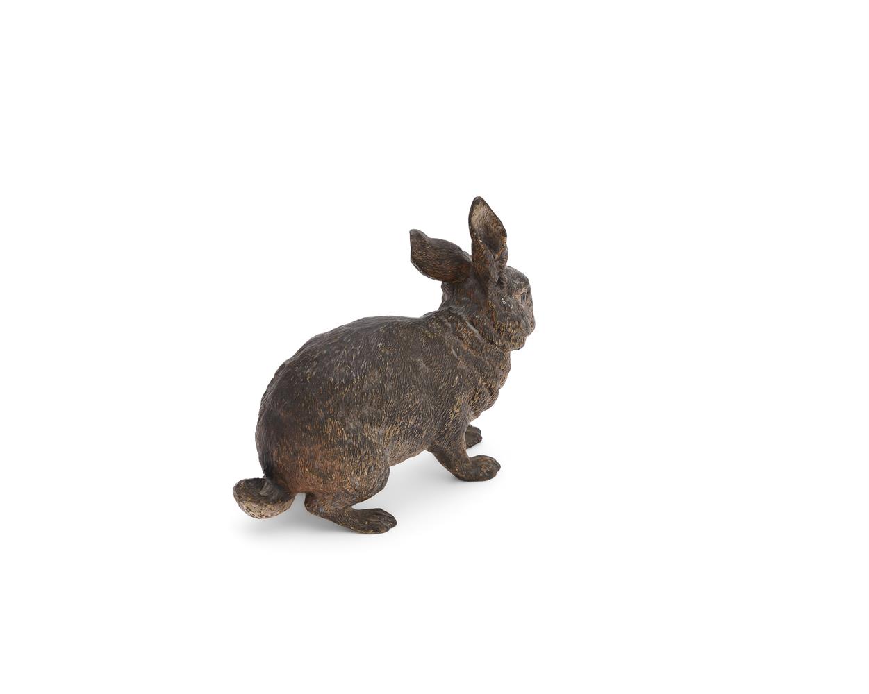 FRANZ XAVIER BERGMAN (1861-1936), A LARGE COLD PAINTED MODEL OF A RABBIT - Image 3 of 4