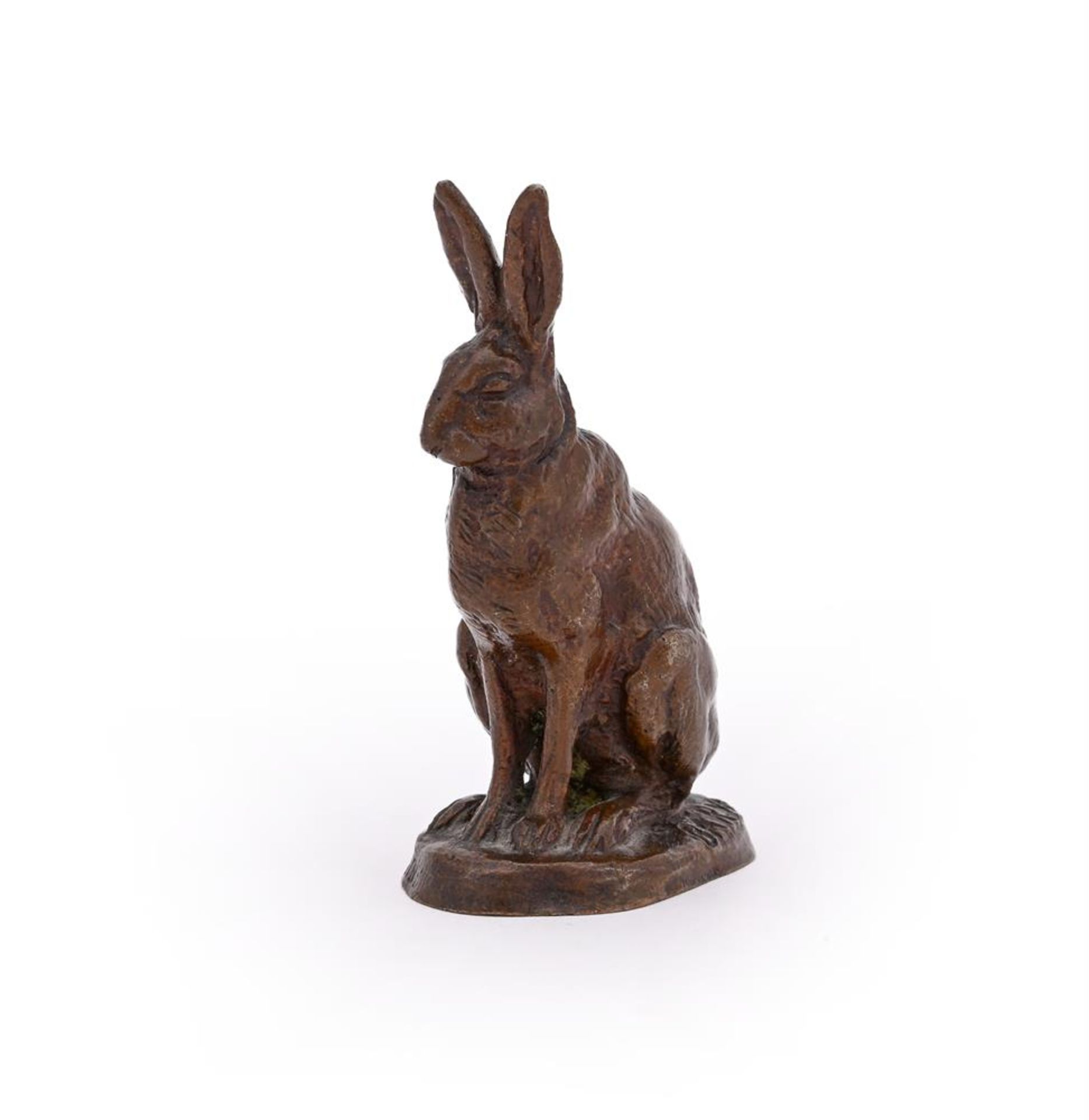 ANTOINE-LOUIS BARYE (FRENCH, 1795-1875), A BRONZE MODEL OF A SEATED HARE - Image 3 of 4