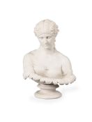 A VICTORIAN PARIAN BUST OF CLYTIE AFTER C DELPECH