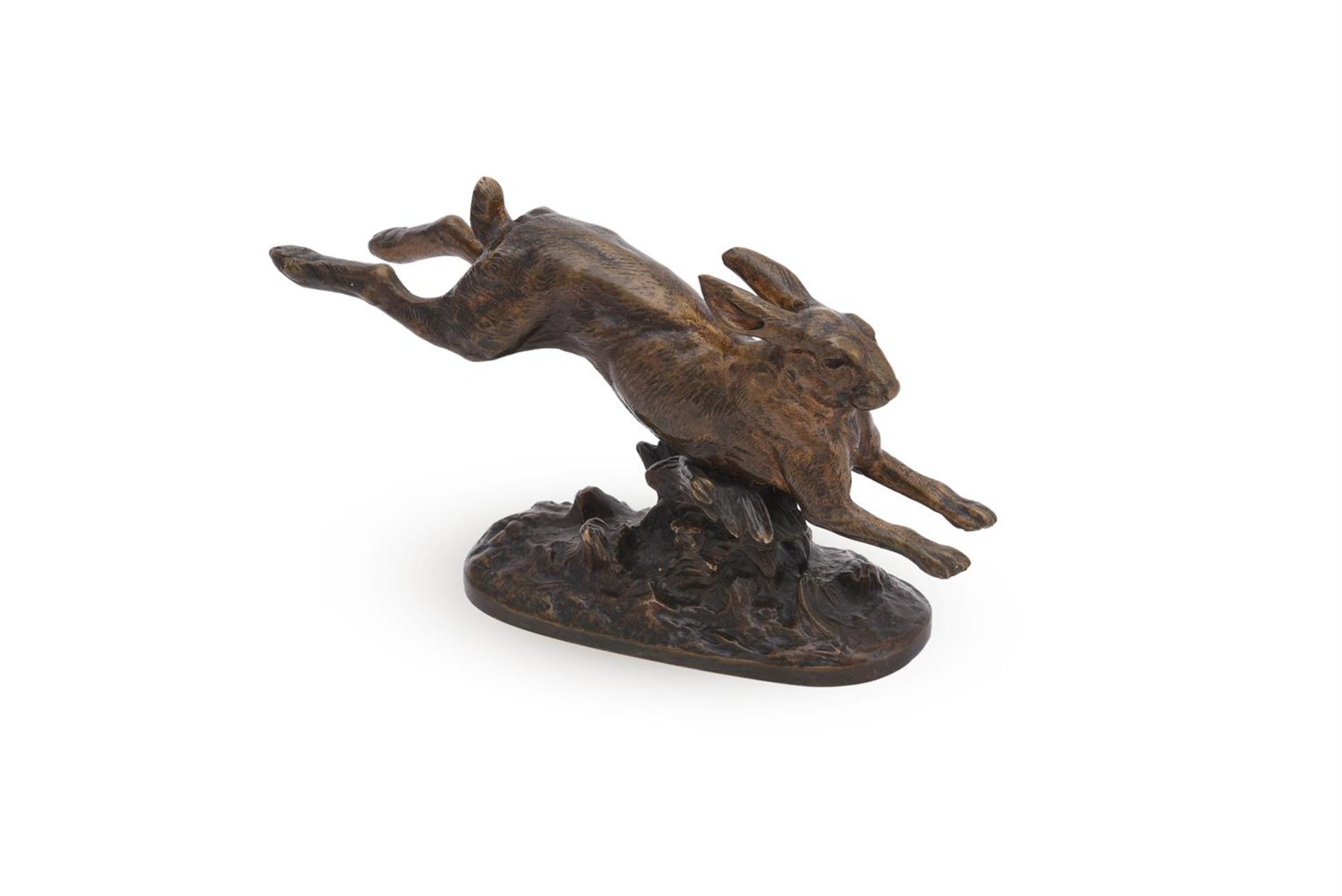 JULES-EDMOND MASSON (FRENCH, 1871-1932)), A BRONZE MODEL OF A RUNNING HARE - Image 3 of 4