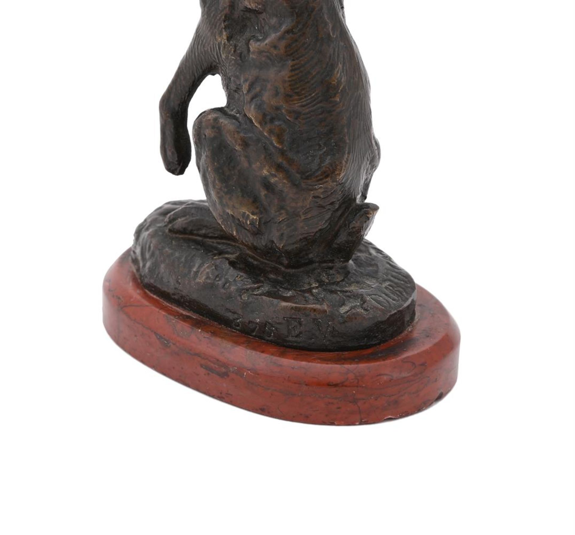 ALFRED DUBUCAND (FRENCH, 1828-1894), A BRONZE MODEL OF AN ALERT HARE - Image 5 of 6