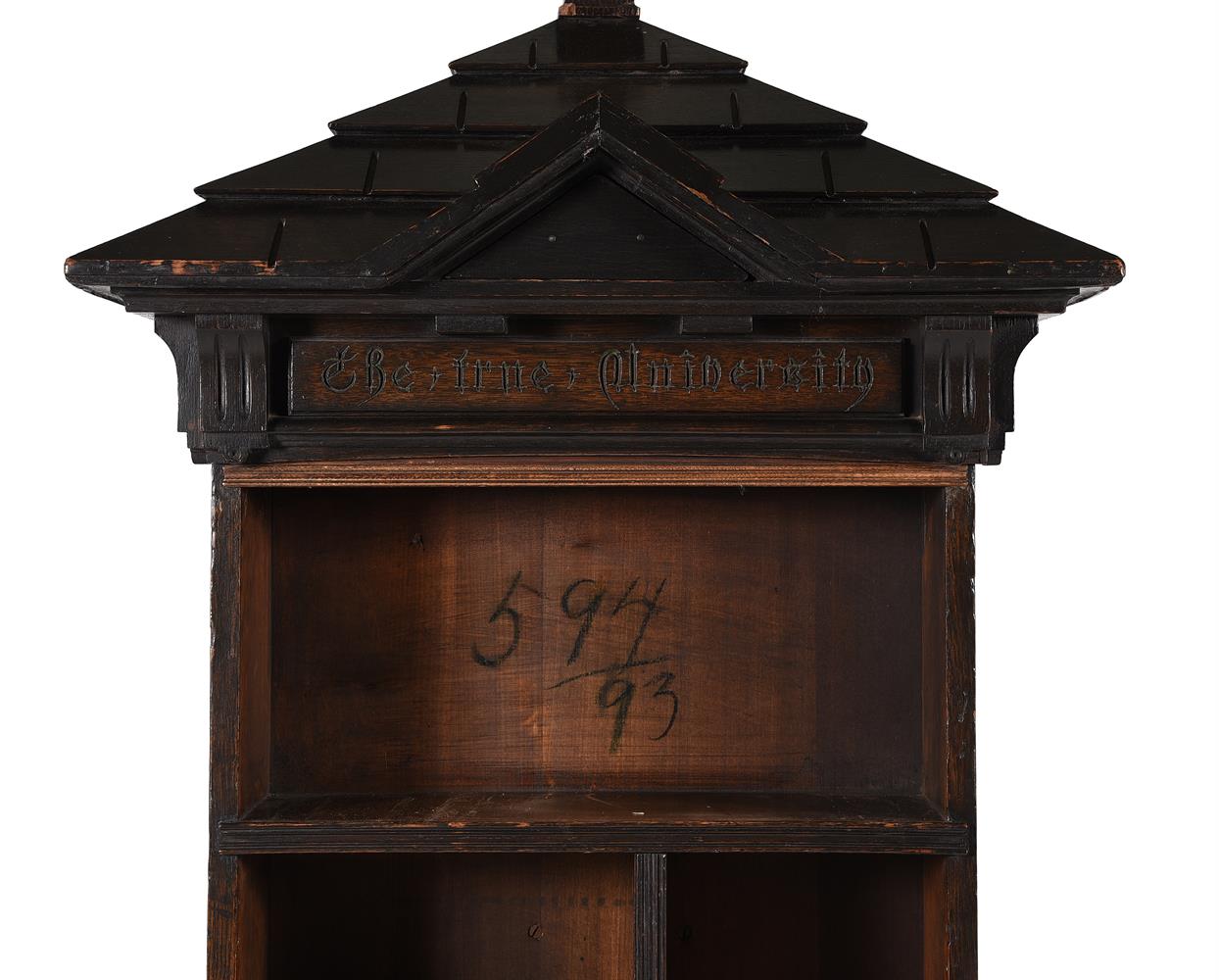 AN OAK TABARD INN LIBRARY BOOKCASE, IN THE MANNER OF RICHARD NORMAN SHAW, CIRCA 1890 - Image 7 of 7