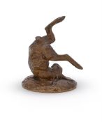 CHARLES PAILLET (FRENCH, 1871-1937), A BRONZE GROUP OF A SUMMERSAULTING HARE