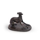 PIERRE-JULES MÊNE (FRENCH, 1810-1879) A BRONZE MODEL 'GISELLE- STUDY OF A WHIPPET'