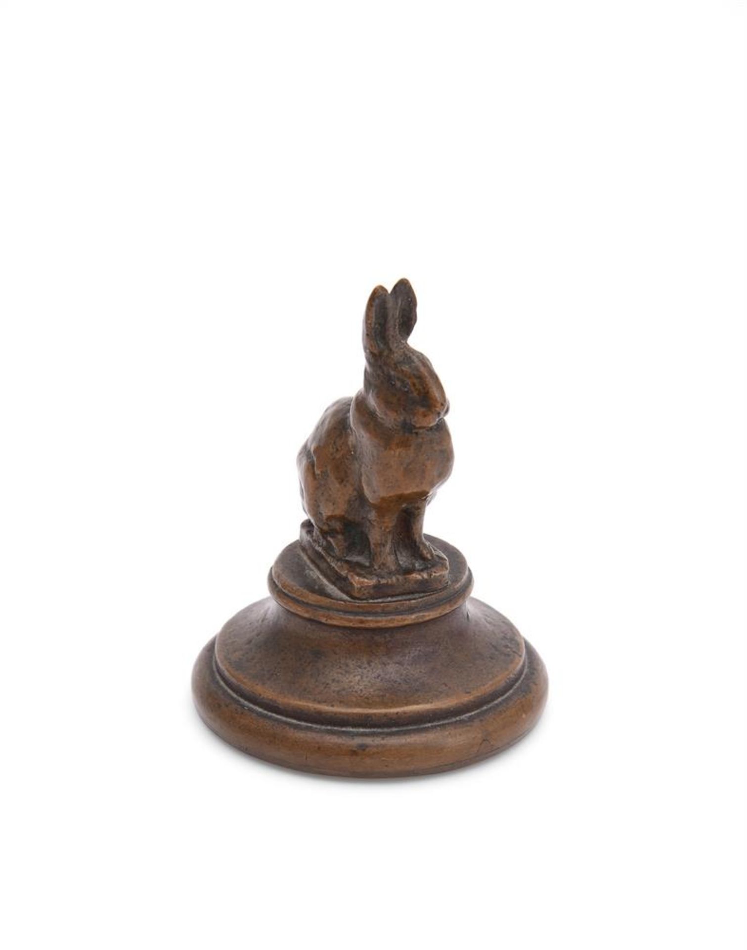 EDWARD CLARK POTTER (AMERICAN, FL. 1930s), A BRONZE MODEL OF A SEATED RABBIT - Bild 2 aus 5