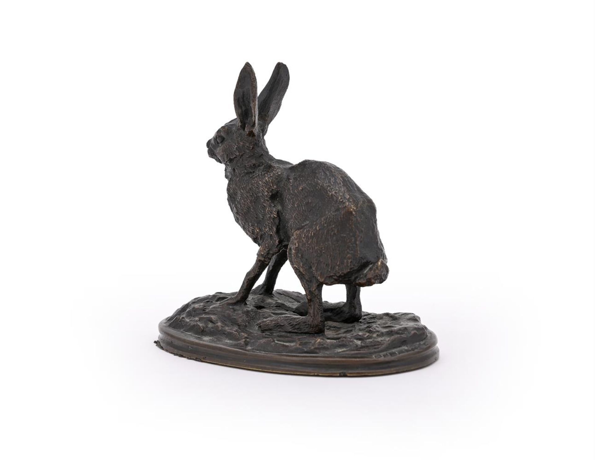 DELAITRE (FRENCH 19TH CENTURY), A BRONZE MODEL OF A HARE - Bild 2 aus 5