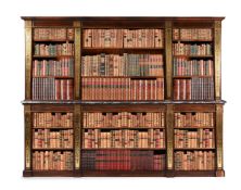 Y A ROSEWOOD AND BRASS INLAID LIBRARY BOOKCASE, CIRCA 1820 AND LATER