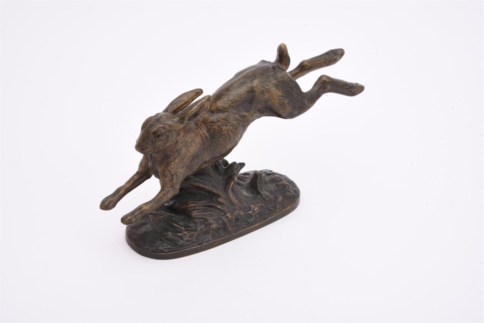 JULES-EDMOND MASSON (FRENCH, 1871-1932)), A BRONZE MODEL OF A RUNNING HARE - Image 2 of 4