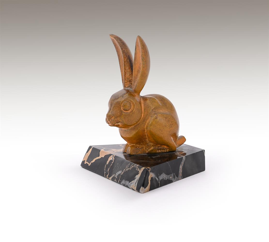 ALFRED JOREL (FRENCH, 1860-1927), A BRONZE MODEL OF A SEATED RABBIT - Image 6 of 6