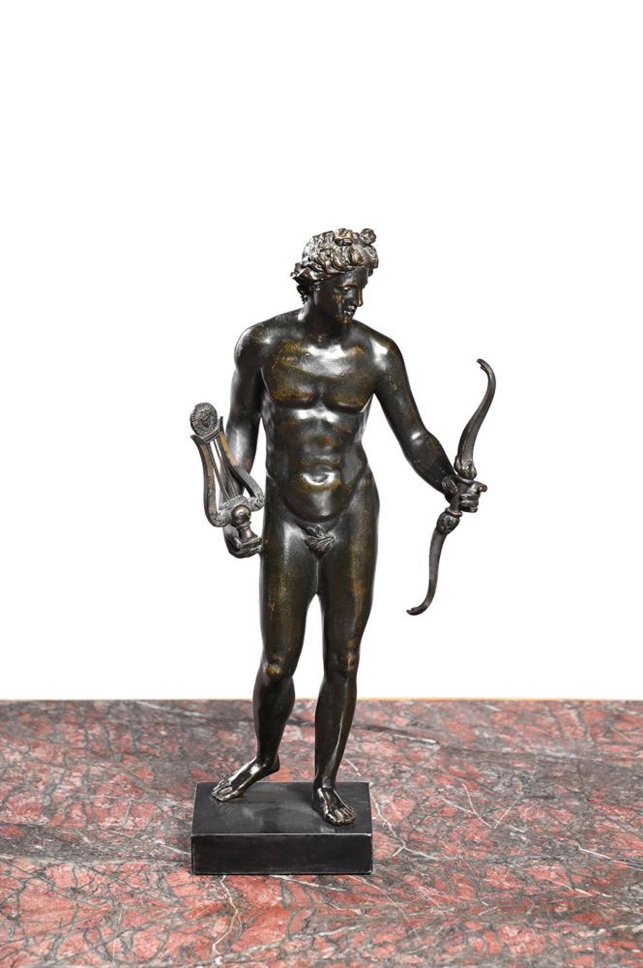 AFTER THE ANTIQUE, A BRONZE FIGURE OF APOLLO, EARLY 19TH CENTURY