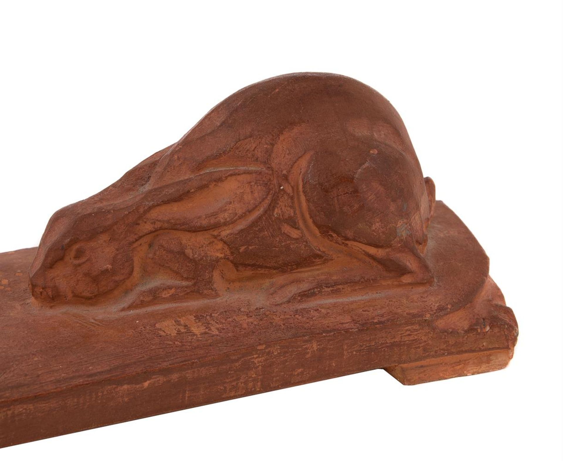 AFTER MARCEL PAUPION (FRENCH, 1886-1966), A TERRACOTTA GROUP OF A RABBIT AND SNAIL - Image 3 of 6