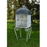A LARGE VICTORIAN BIRD CAGE ON STAND, CIRCA 1880