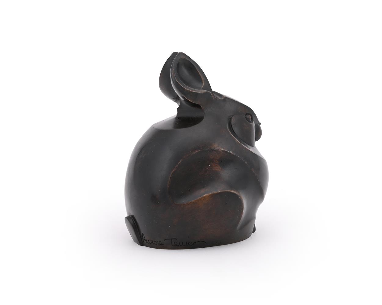 AURORE TEUIER (FRENCH, 20TH CENTURY), A LIMITED EDITION BRONZE MODEL OF A RABBIT - Image 3 of 5