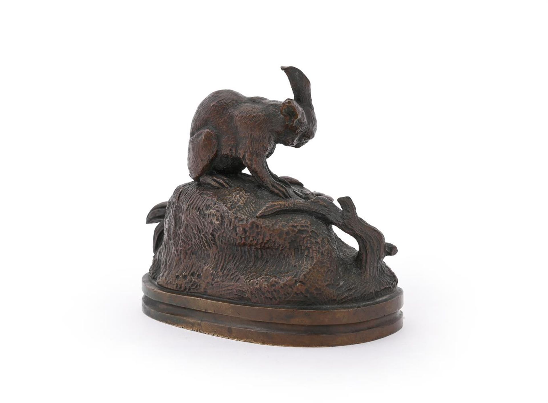 JOSEPH VICTOR CHEMIN (FRENCH, 1825-1901), A BRONZE GROUP OF TWO HARES - Bild 5 aus 6