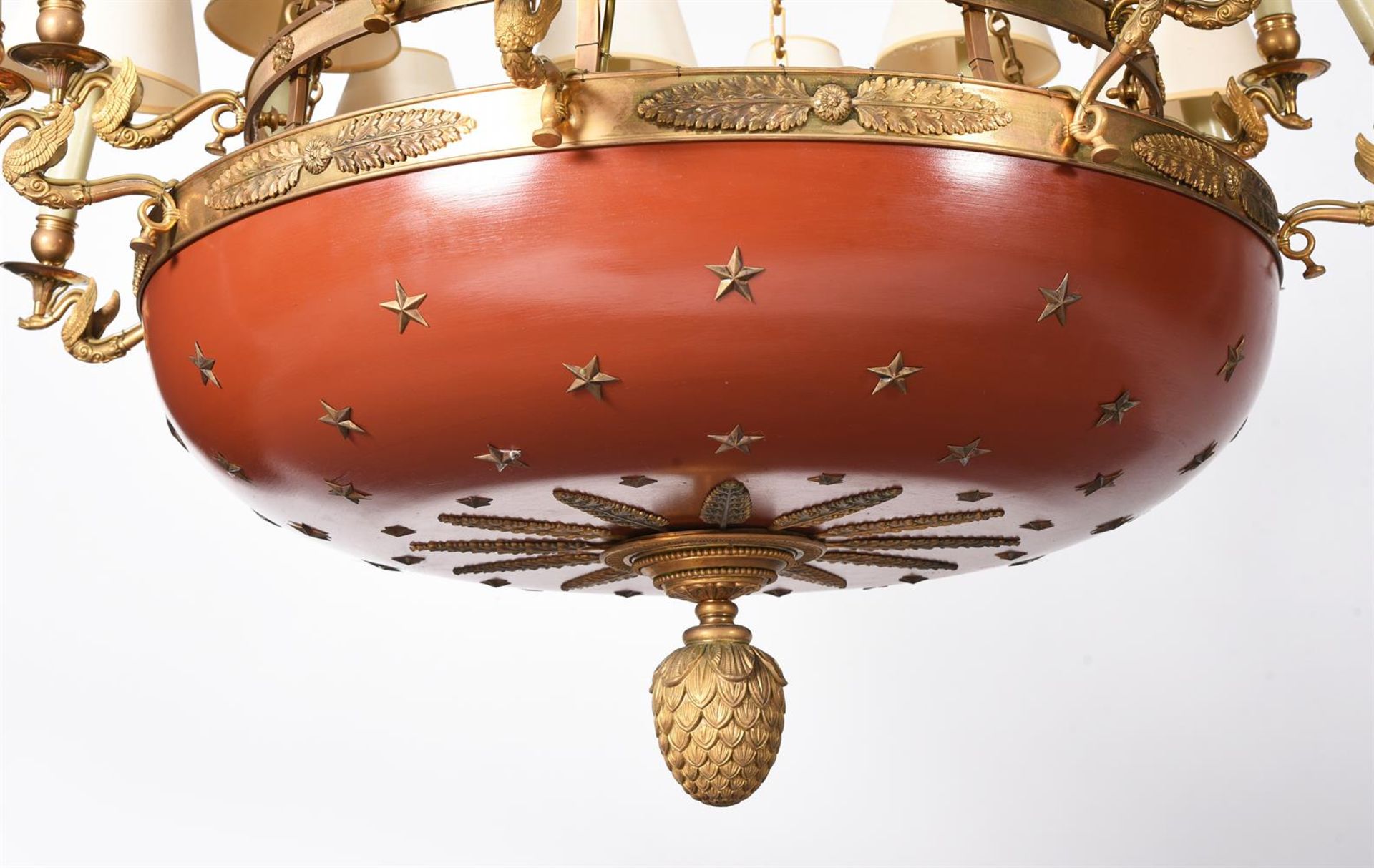 A LARGE PAIR OF EMPIRE STYLE SIXTEEN LIGHT CHANDELIERS, LATE 20TH CENTURY - Image 2 of 8