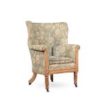 A GEORGE IV MAHOGANY AND UPHOLSTERED ARMCHAIR, IN THE MANNER OF GILLOWS, CIRCA 1830