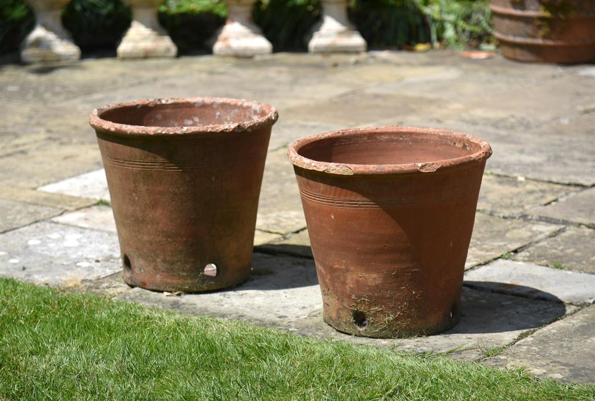 A PAIR OF TERRACOTTA POTS, LATE 19TH OR EARLY 20TH CENTURY - Image 2 of 2