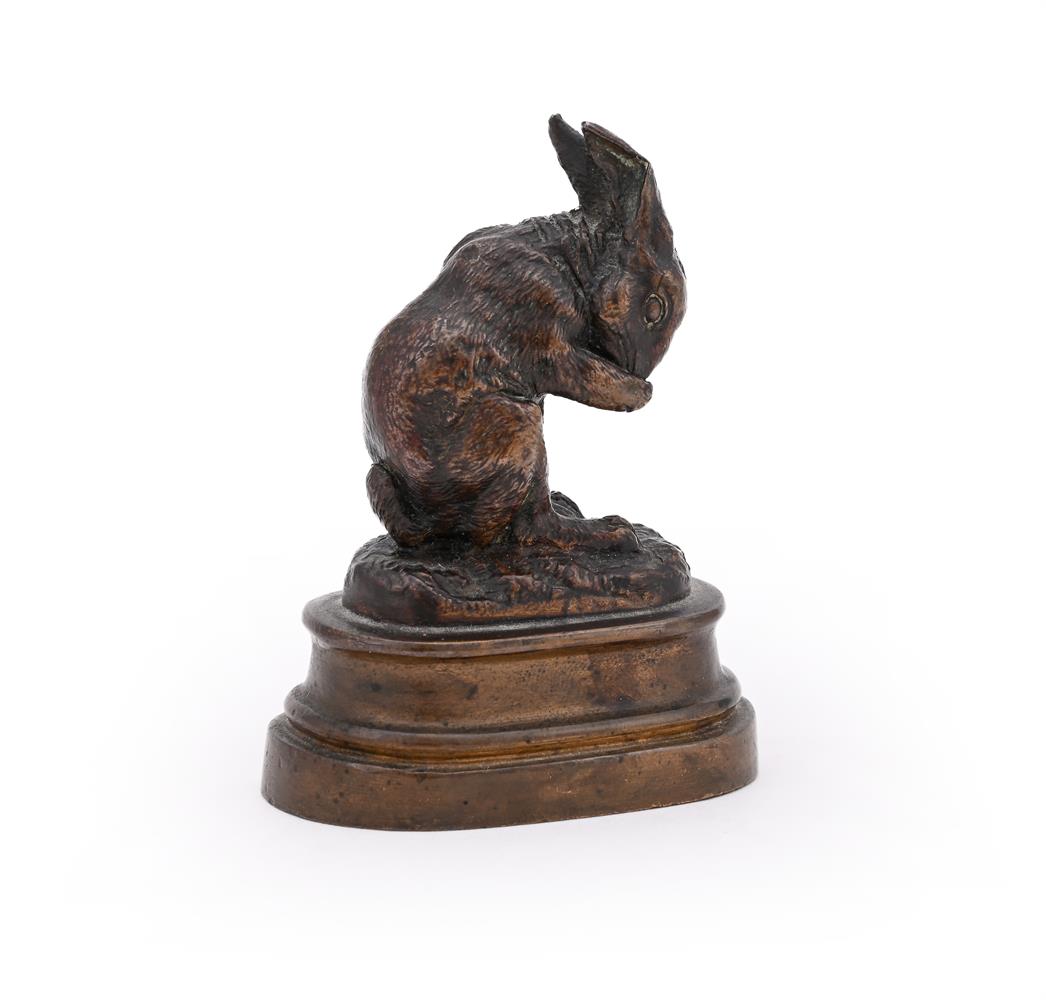 ISIDORE JULES BONHEUR (FRENCH, 1827-1901), A BRONZE MODEL OF A HARE LICKING ITS PAW - Image 3 of 5