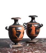 A PAIR OF GREEK STYLE RED FIGURE VASES, 18TH CENTURY