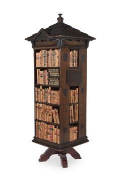 AN OAK TABARD INN LIBRARY BOOKCASE, IN THE MANNER OF RICHARD NORMAN SHAW, CIRCA 1890