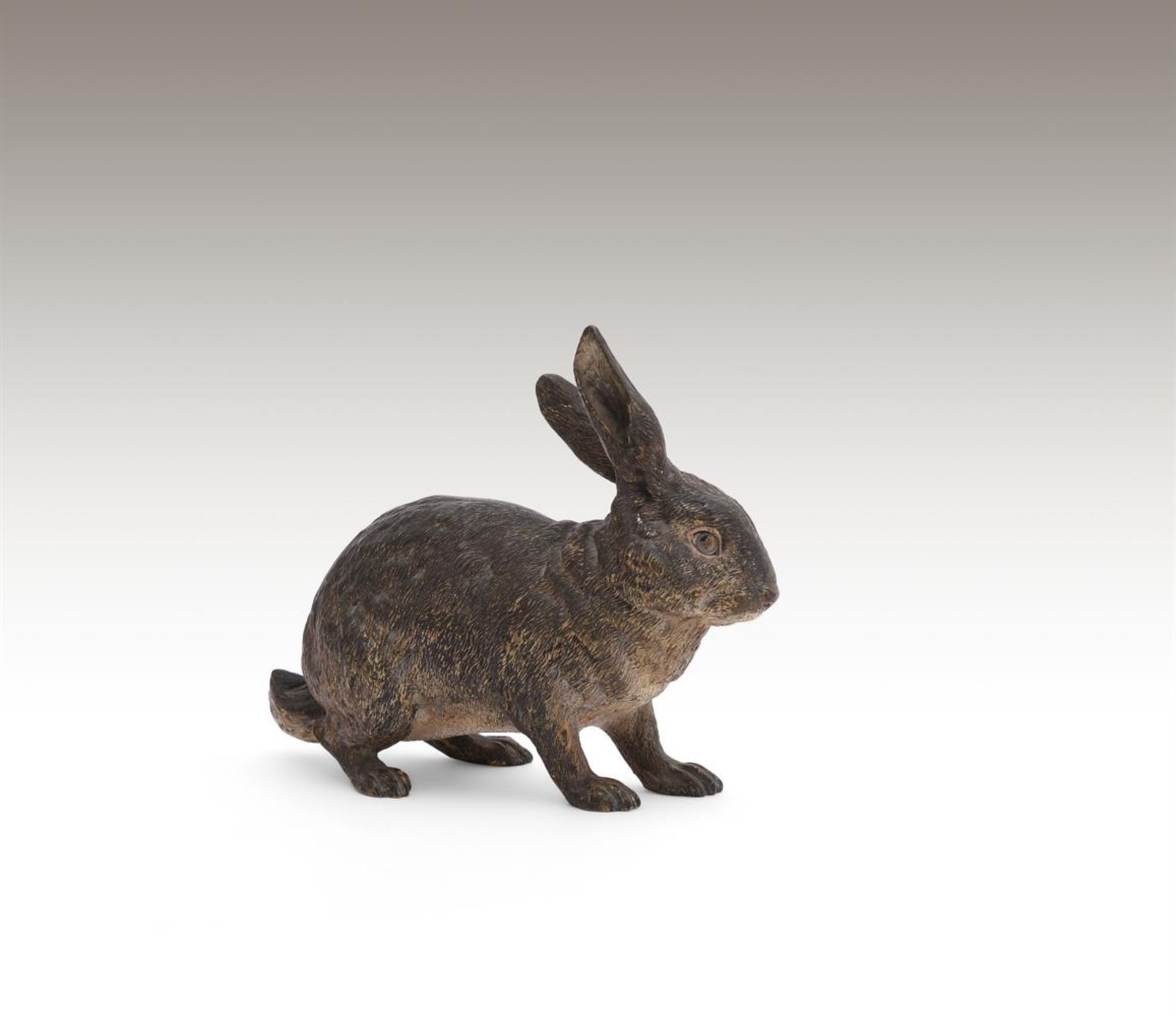 FRANZ XAVIER BERGMAN (1861-1936), A LARGE COLD PAINTED MODEL OF A RABBIT - Bild 4 aus 4