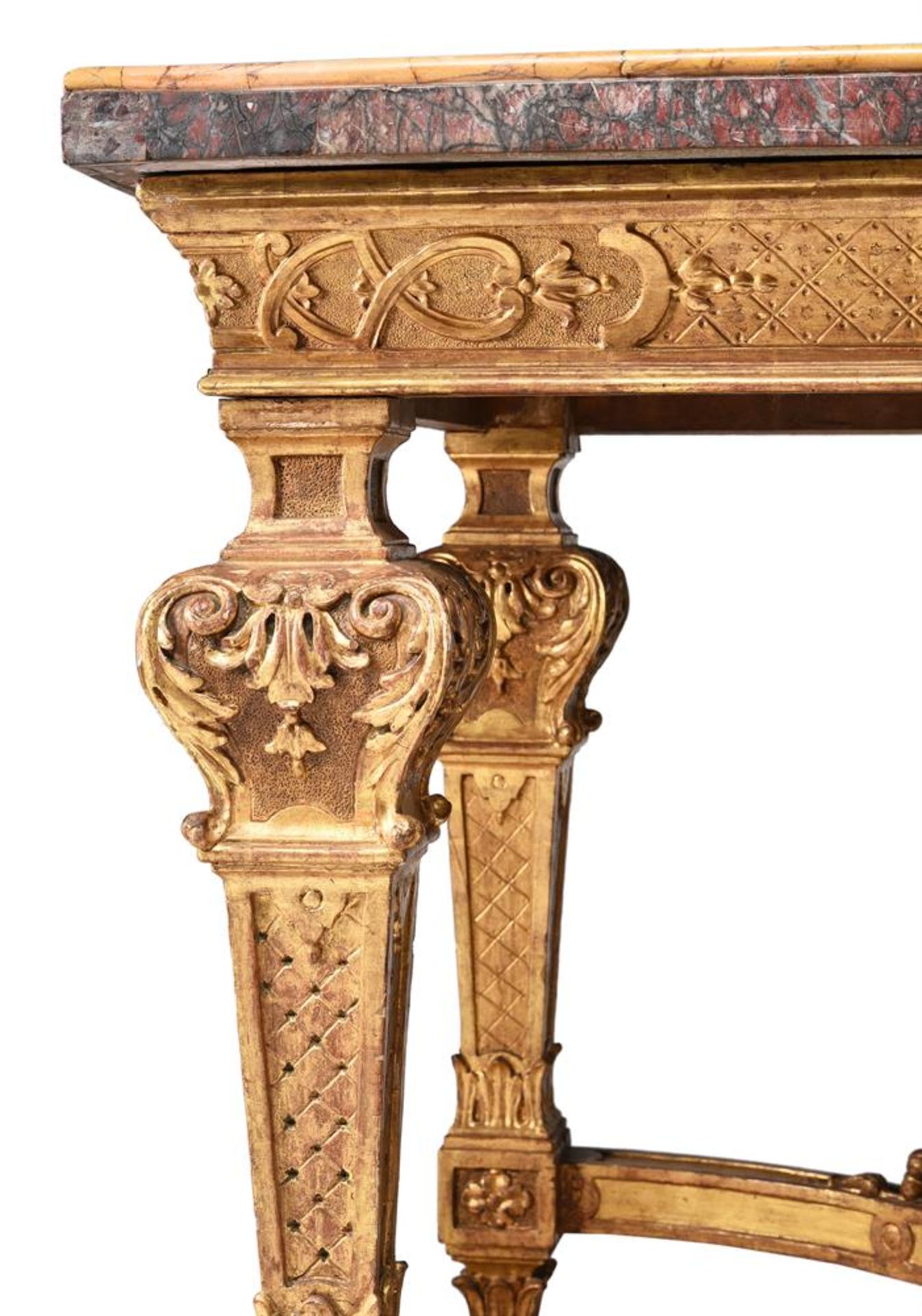 A CARVED AND GILT GESSO CENTRE TABLE IN LOUIS XIV STYLE, 19TH CENTURY - Image 10 of 10