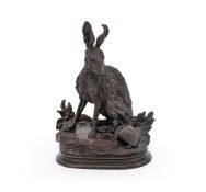 JULES MOIGNIEZ (FRENCH, 1835-1894), A LARGE BRONZE GROUP OF THE HARE AND THE TORTOISE