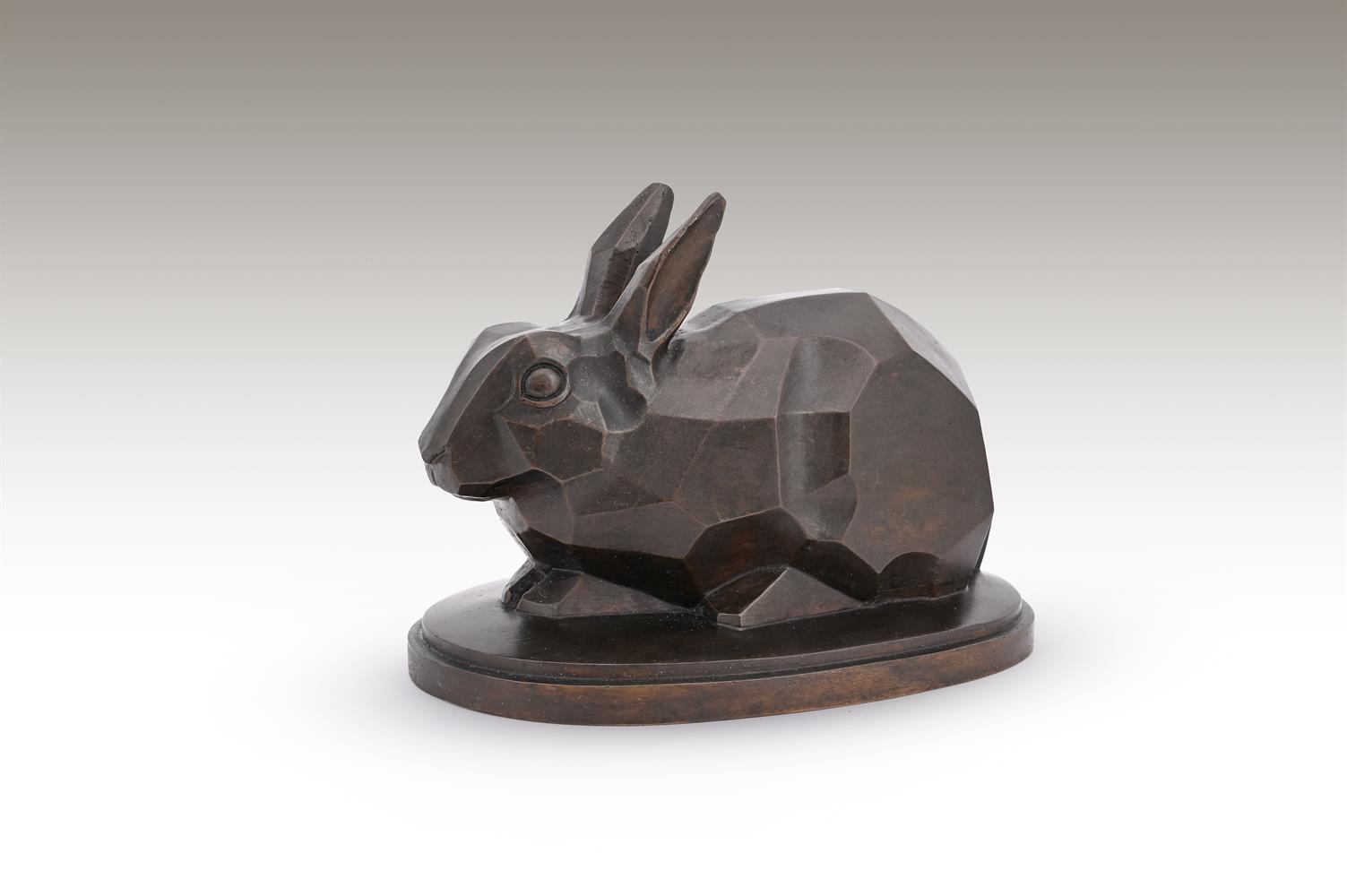 TIMAR (20TH CENTURY CONTINENTAL), A STYLISED BRONZE MODEL OF A RABBIT - Image 9 of 9