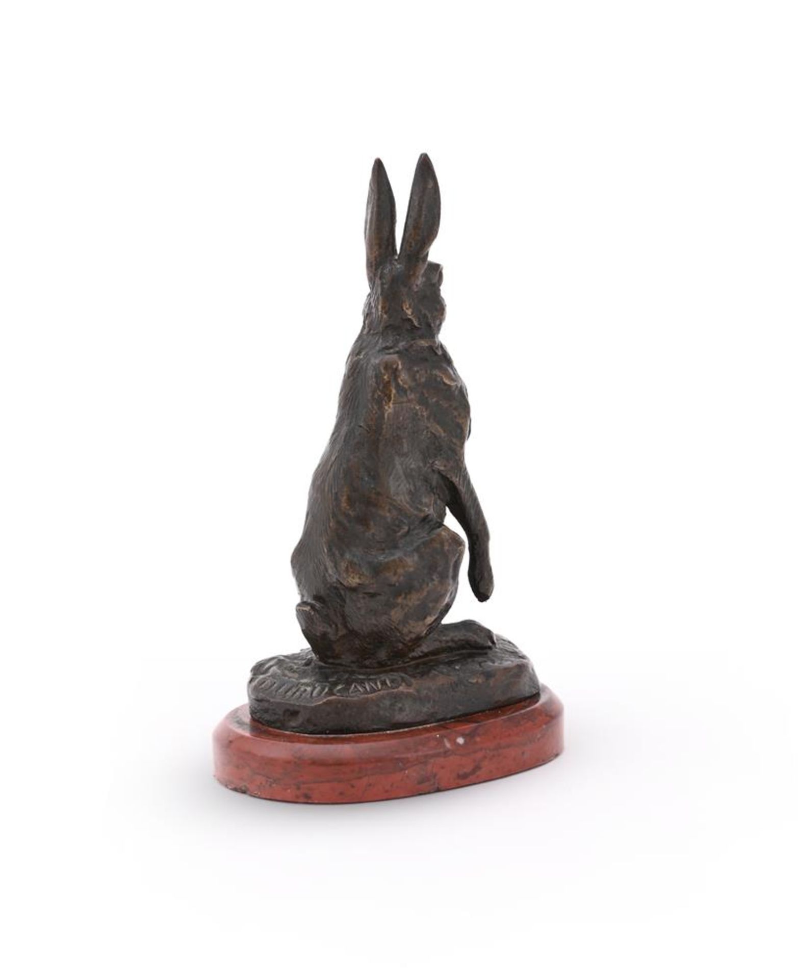 ALFRED DUBUCAND (FRENCH, 1828-1894), A BRONZE MODEL OF AN ALERT HARE - Image 2 of 6