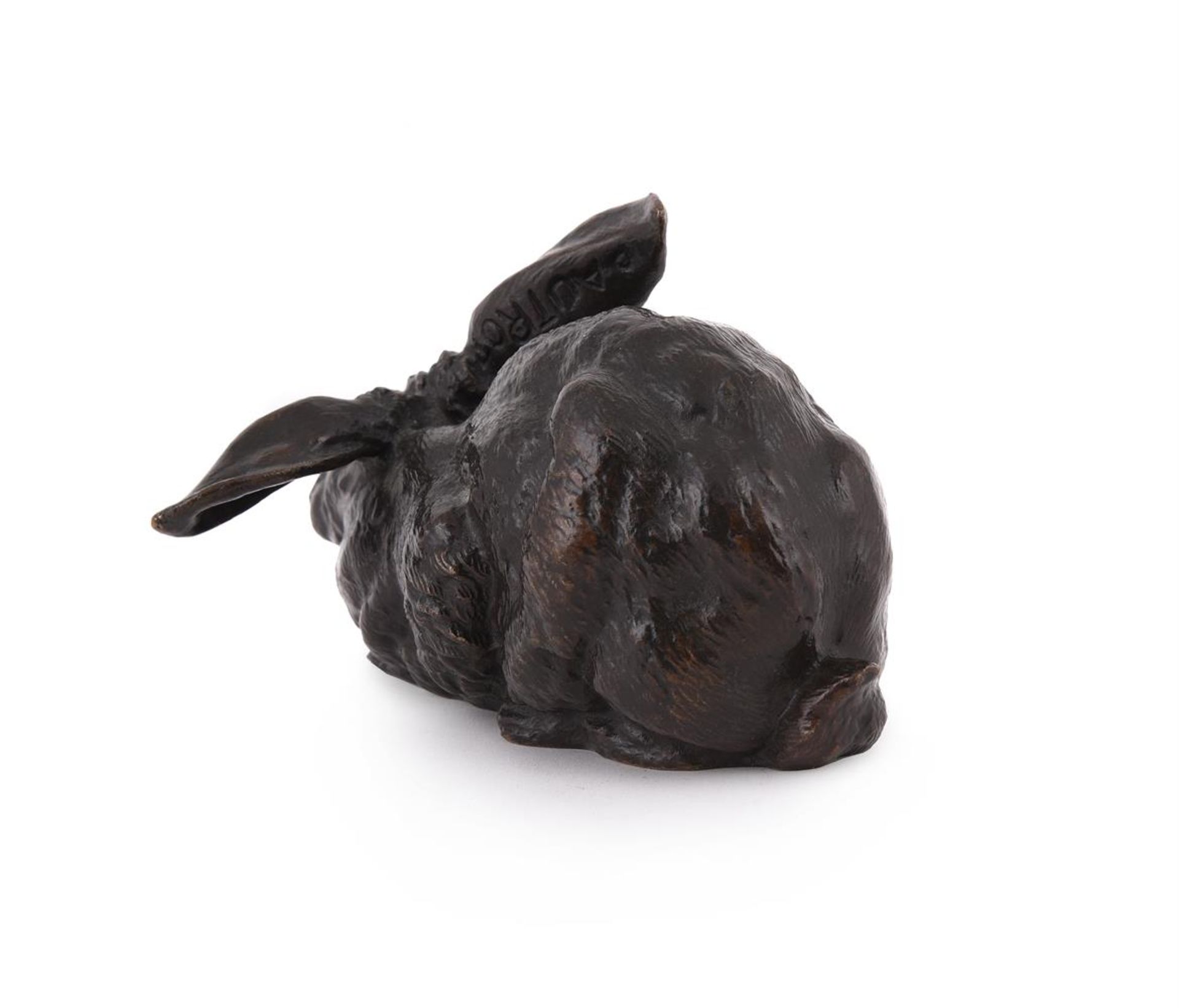 FERDINAND PAUTROT (FRENCH, 1832-1874), A BRONZE MODEL OF A RABBIT - Image 2 of 5